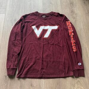 Virginia Tech Hokies Long Sleeve Shirt Men's M Champion VT NCAA Football